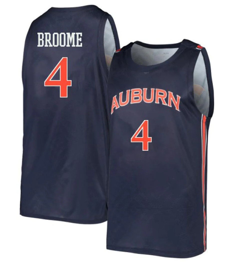 Men's Johni Broome Jersey #4 Auburn Tigers College NCAA Basketball Navy