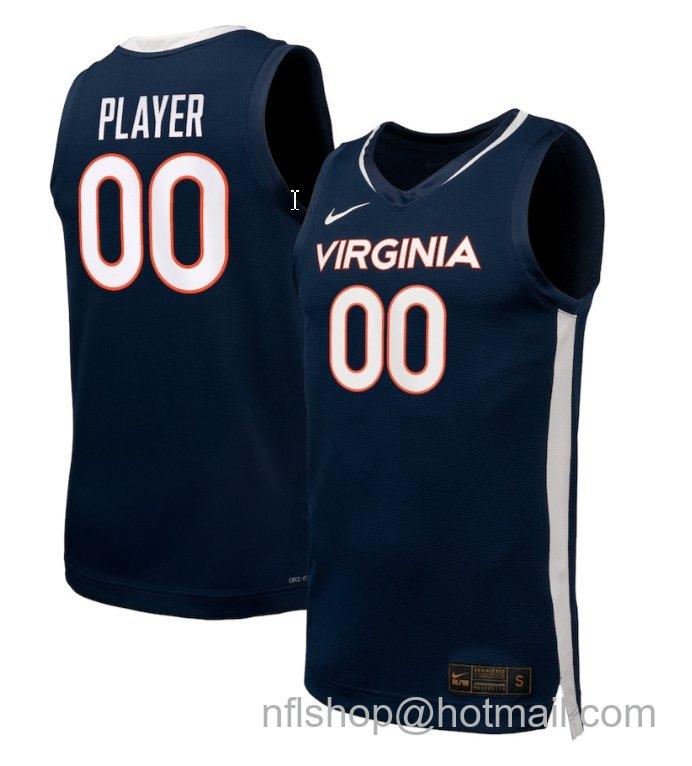 Men's Custom Virginia Cavaliers Name Number NIL Basketball Navy Stitched Jersey