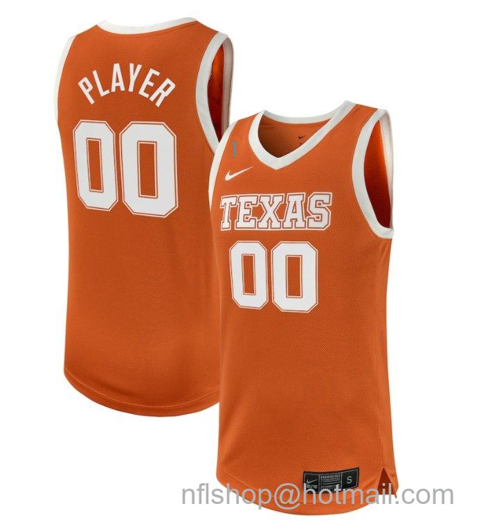 Men's Custom Texas Longhorns Name Number NIL Basketball Texas Orange Stitched Jersey