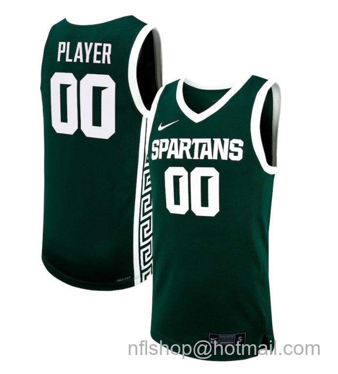 Men's Custom Michigan State Spartans Name Number NIL Basketball Green Stitched Jersey