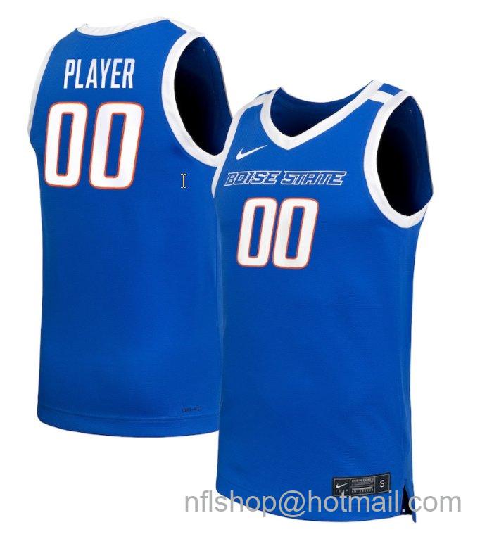 Men's Custom Boise State Broncos Name Number NIL Basketball Royal Stitched Jersey