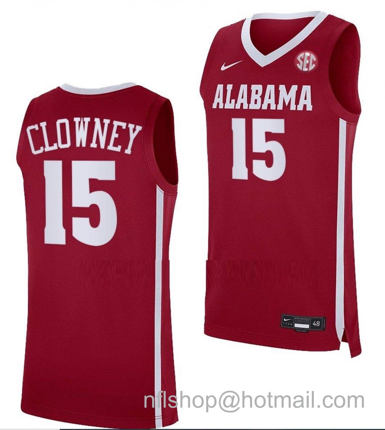 Men's Alabama Crimson Tide Noah Clowney College Basketball Crimson #15 Stitched Jersey