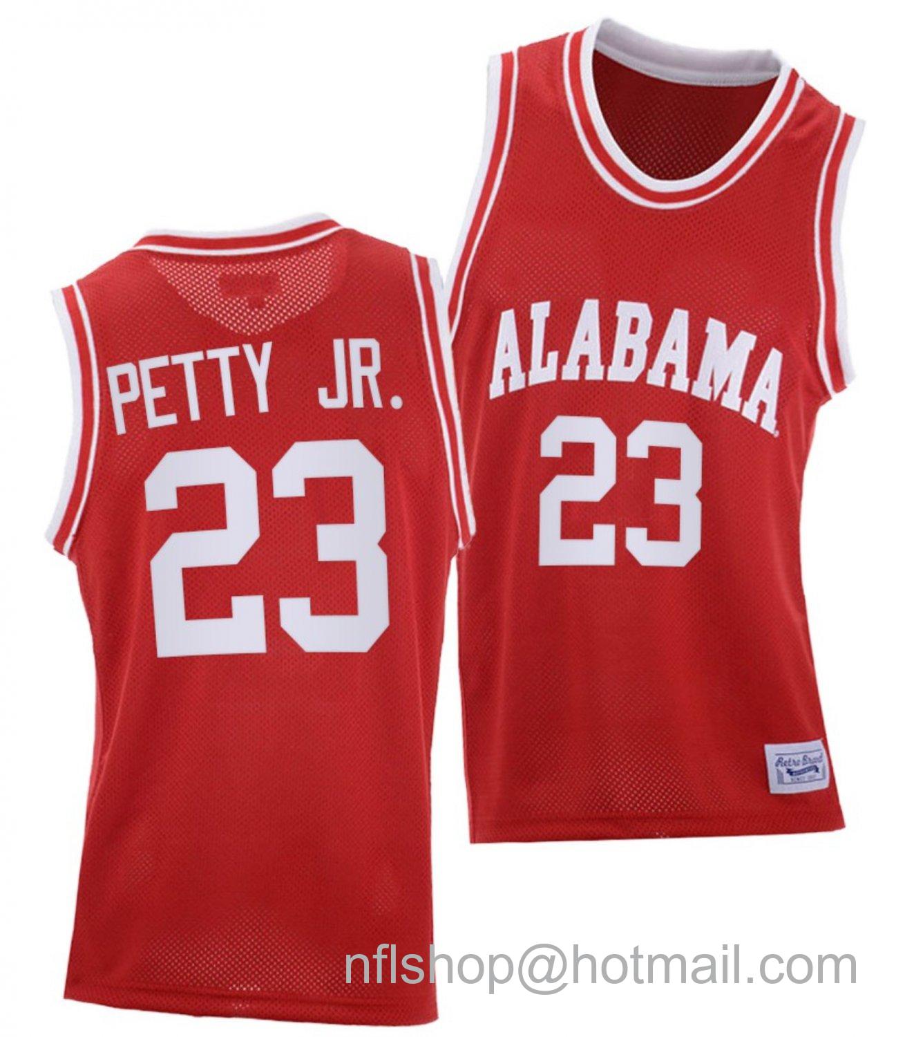 Men's Alabama Crimson Tide John Petty Jr College Basketball Red Throwback #23 Stitched Jersey