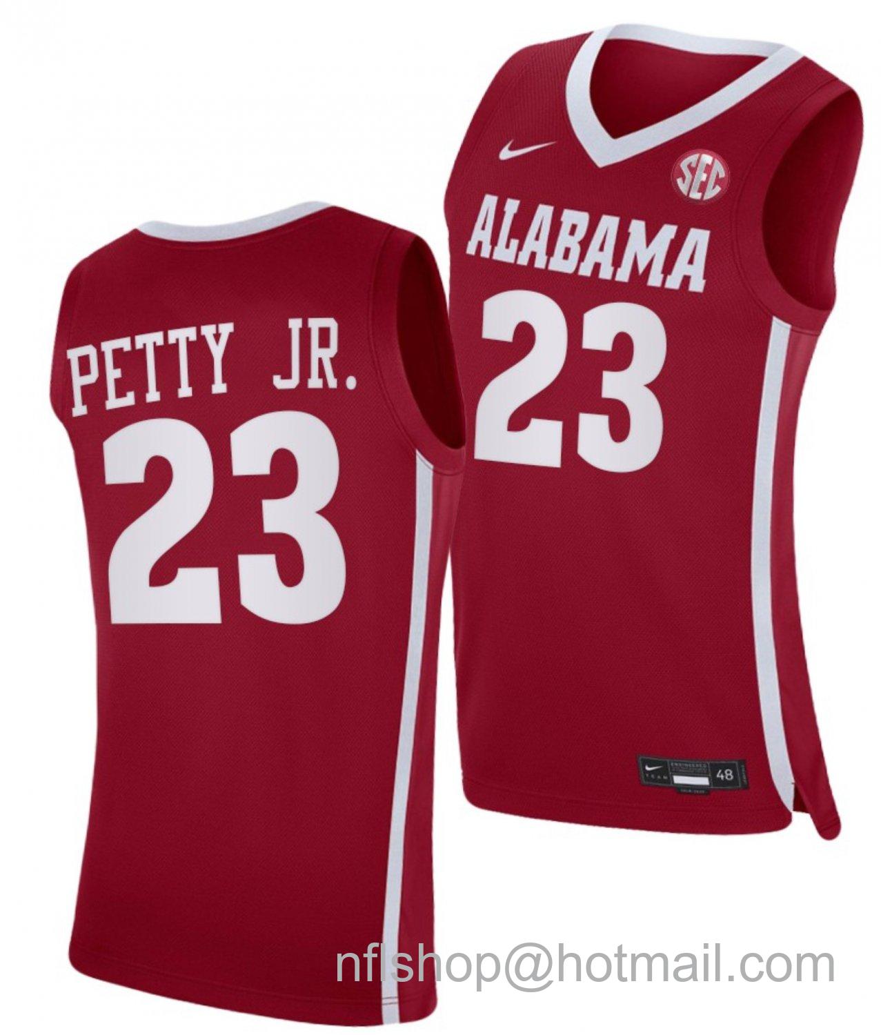 Men's Alabama Crimson Tide John Petty Jr College Basketball Crimson #23 Stitched Jersey