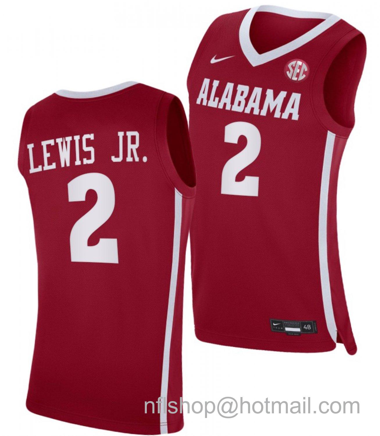 Men's Alabama Crimson Tide Kira Lewis Jr College Basketball Crimson #2 Stitched Jersey