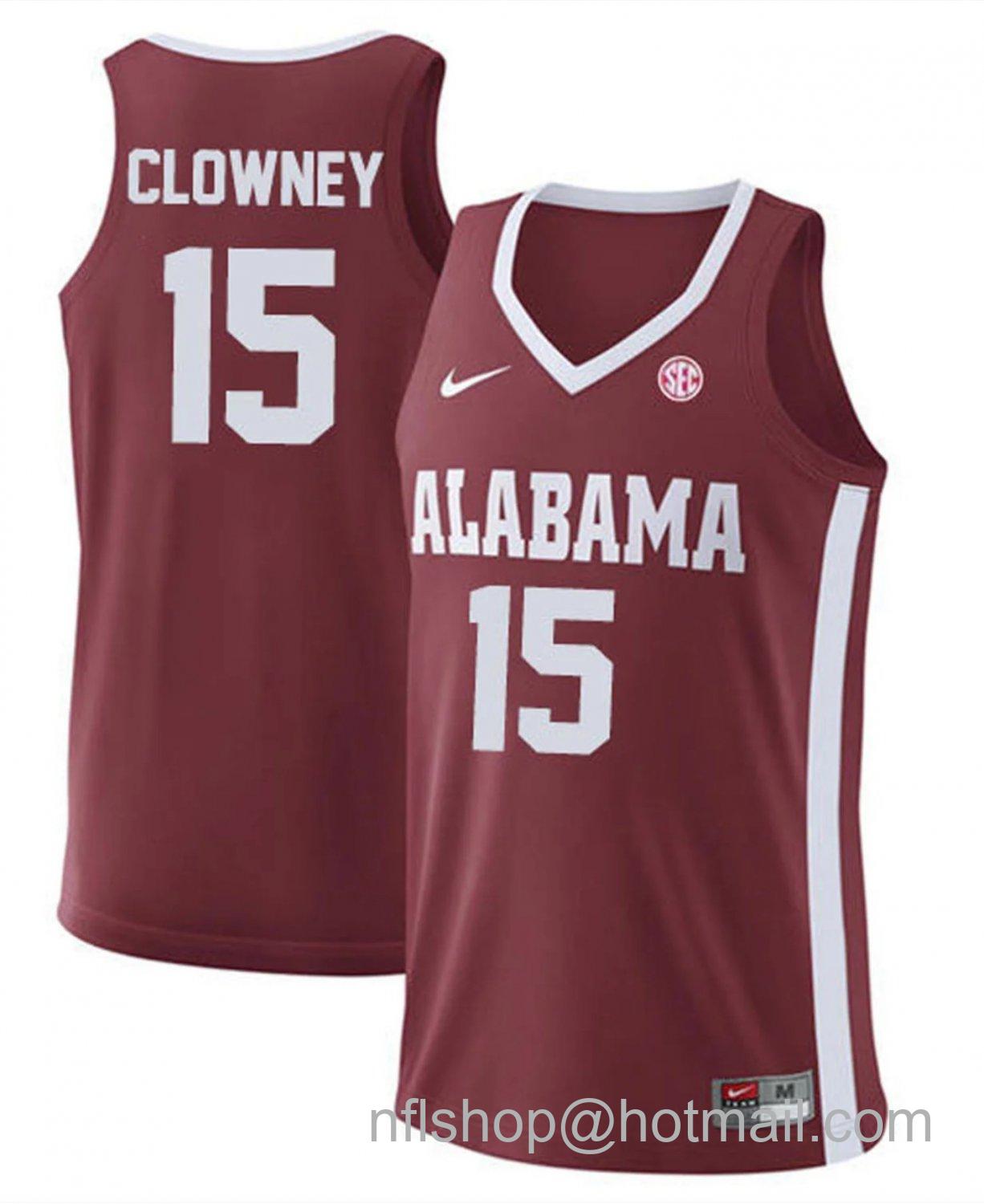 Men's Alabama Crimson Tide Noah Clowney College Basketball Replica Crimson #15 Stitched Jersey