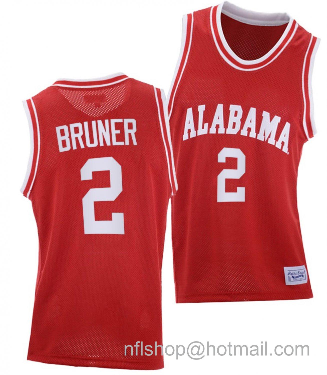 Men's Alabama Crimson Tide Jordan Bruner College Basketball Red Throwback #2 Stitched Jersey