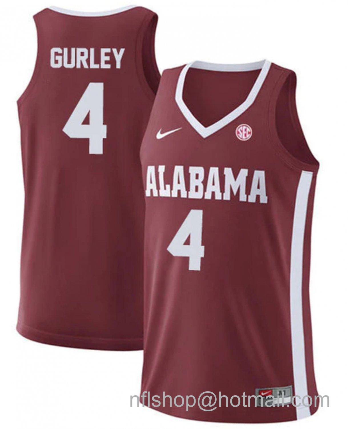 Men's Alabama Crimson Tide Noah Gurley College Basketball Replica White #4 Stitched Jersey