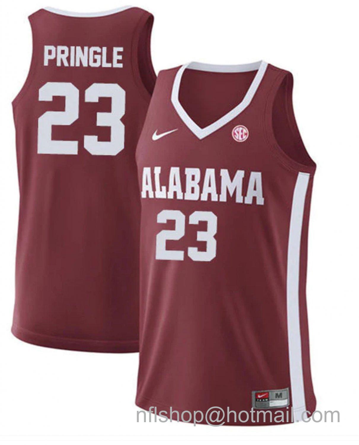 Men's Alabama Crimson Tide Nick Pringle College Basketball Replica Crimson #23 Stitched Jersey