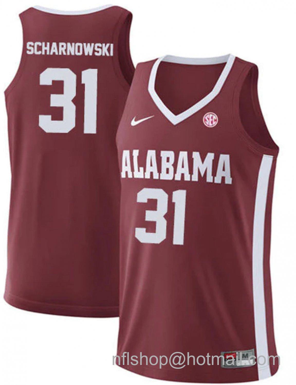 Men's Alabama Crimson Tide Max Scharnowski College Basketball Replica Crimson #31 Stitched Jersey