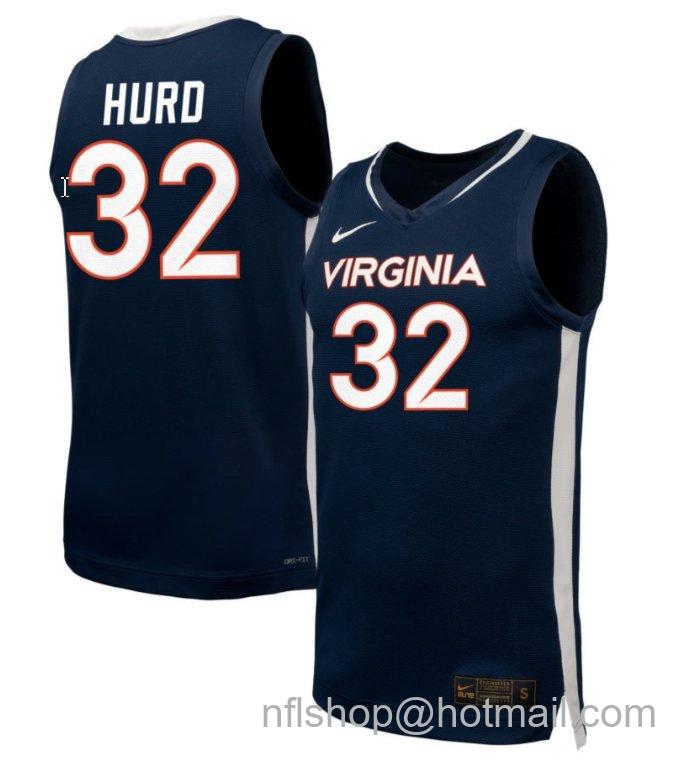 Men's Virginia Cavaliers Breona Hurd #32 NIL Basketball Navy Stitched Jersey