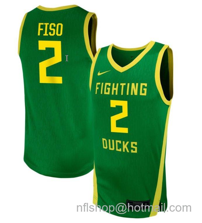 Men's Oregon Ducks Katie Fiso #2 NIL Basketball Green Stitched Jersey