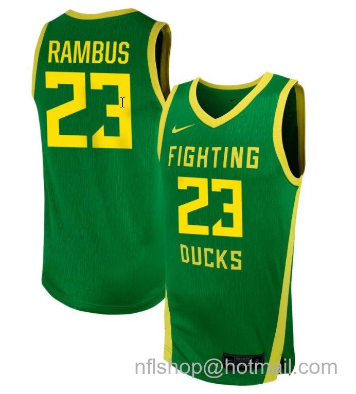 Men's Oregon Ducks Sarah Rambus #23 NIL Basketball Green Stitched Jersey