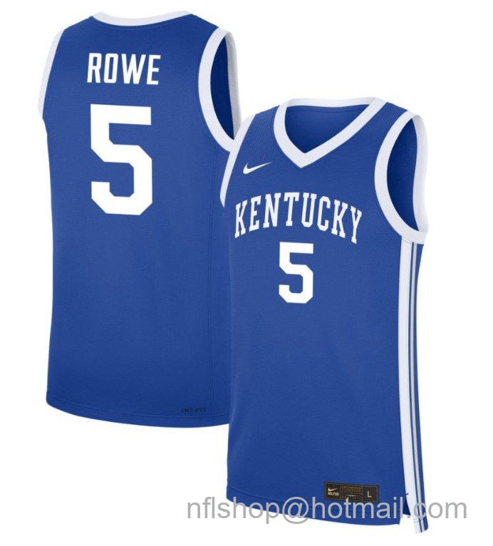 Men's Kentucky Wildcats Cassidy Rowe #5 NIL Basketball Royal Stitched Jersey