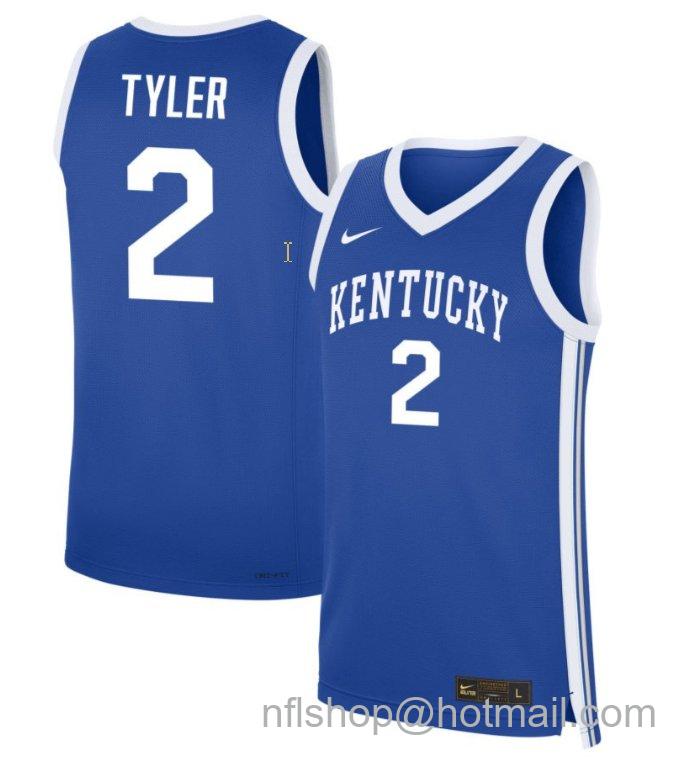 Men's Kentucky Wildcats Saniah Tyler #2 NIL Basketball Royal Stitched Jersey