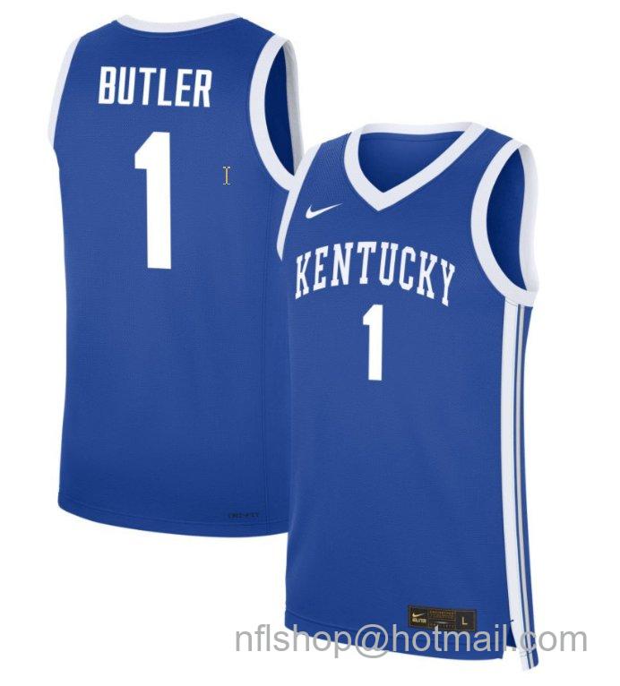 Men's Kentucky Wildcats Lamont Butler #1 NIL Basketball Royal Stitched Jersey