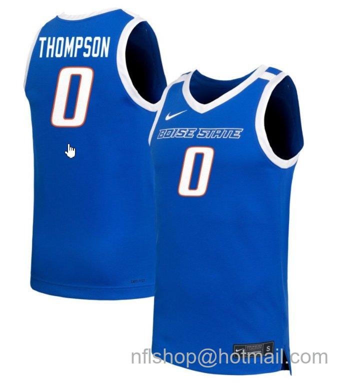 Men's Boise State Broncos Tatum Thompson #0 NIL Basketball Royal Stitched Jersey