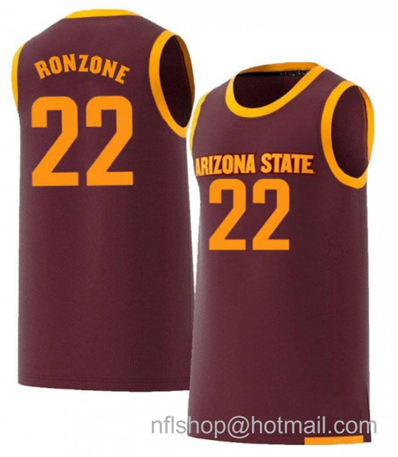 Men's Arizona State Sun Devils Austin Ronzone College Basketball Red #22 Stitched Jersey