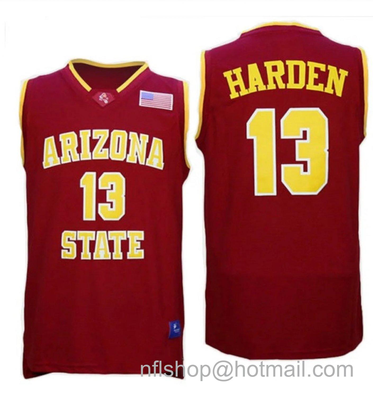 Men's Arizona State Sun Devils James Harden College Basketball Red #13 Stitched Jersey