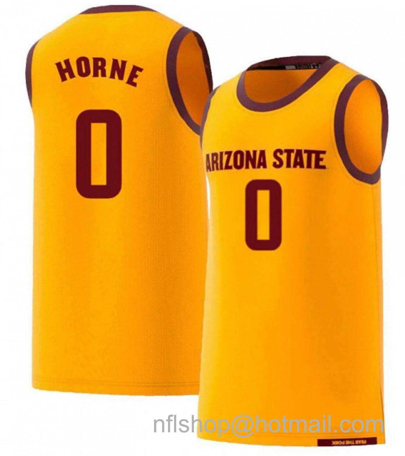 Men's Arizona State Sun Devils DJ Horne College Basketball Yellow #0 Stitched Jersey