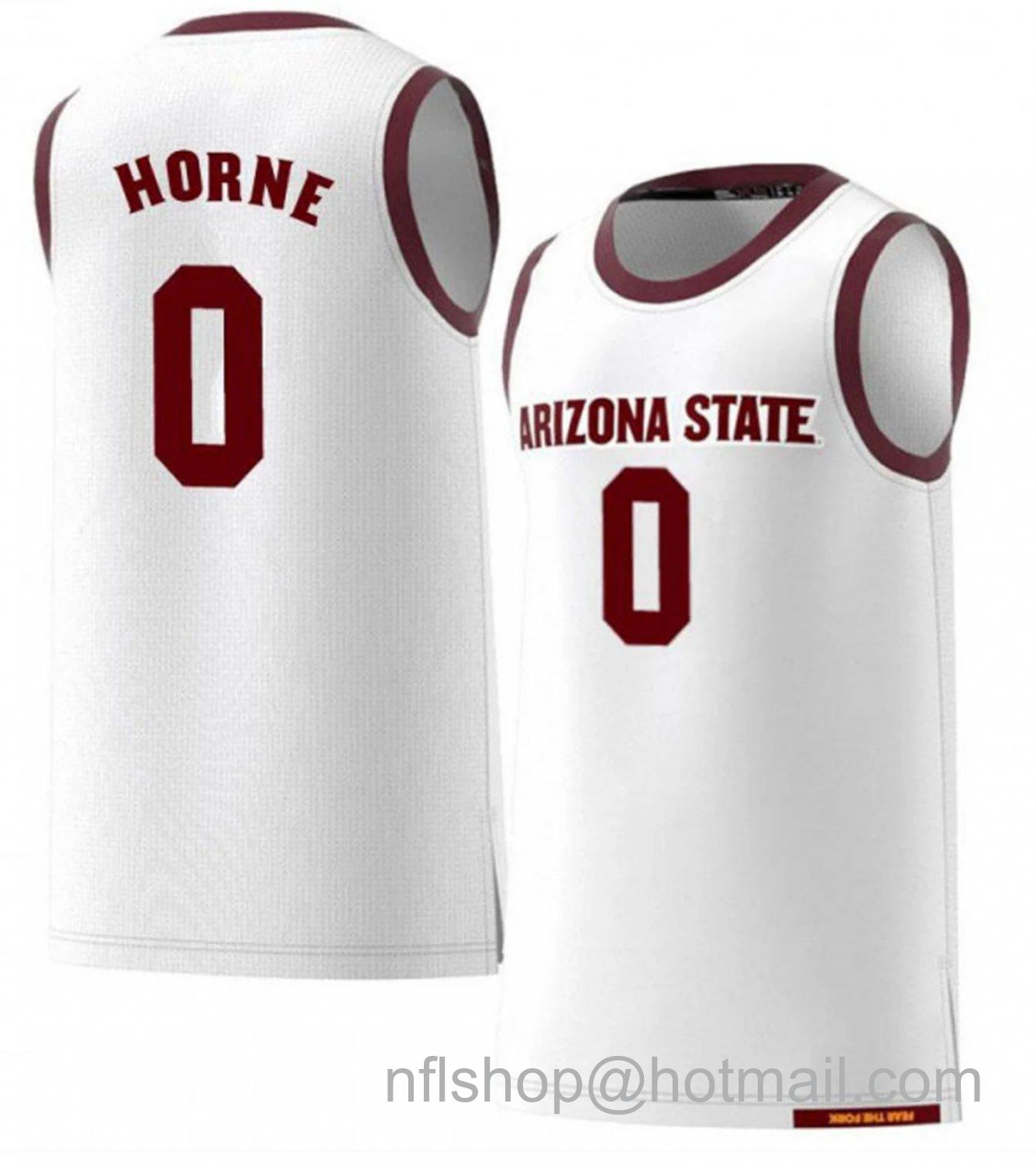 Men's Arizona State Sun Devils DJ Horne College Basketball White #0 Stitched Jersey