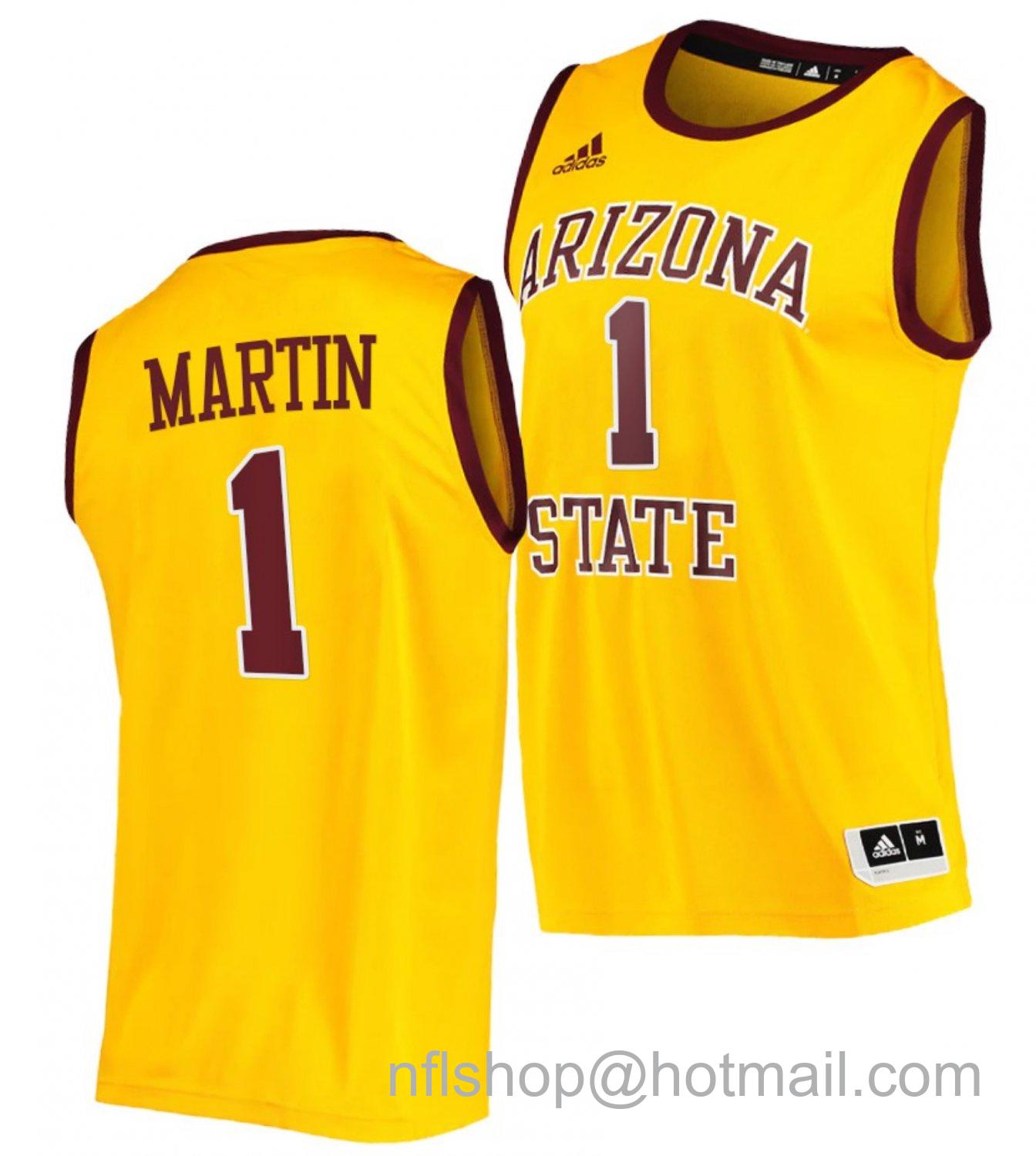 Men's Arizona State Sun Devils Remy Martin College Basketball Gold #1 Stitched Jersey