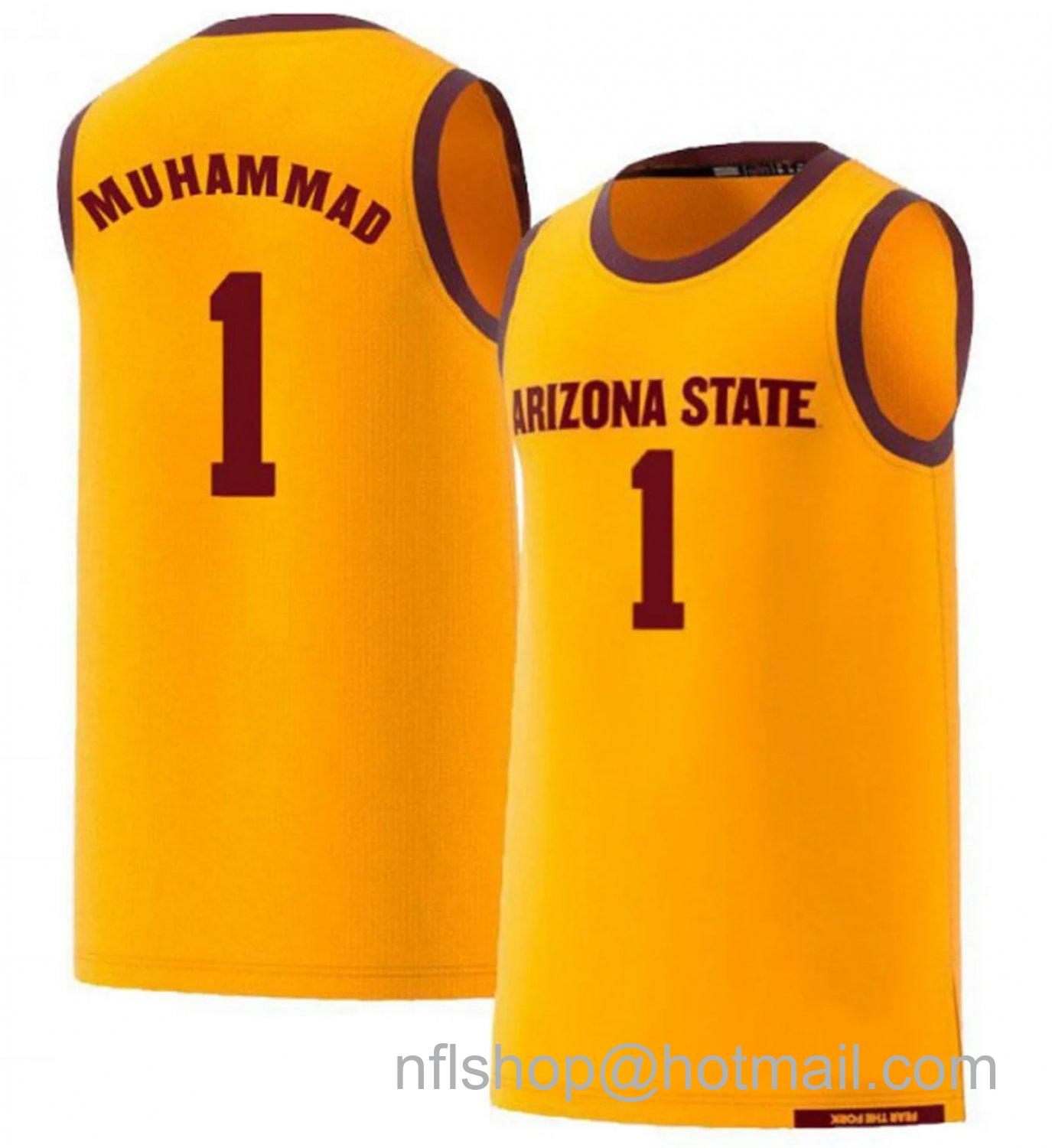 Men's Arizona State Sun Devils Luther Muhammad College Basketball Yellow #1 Stitched Jersey