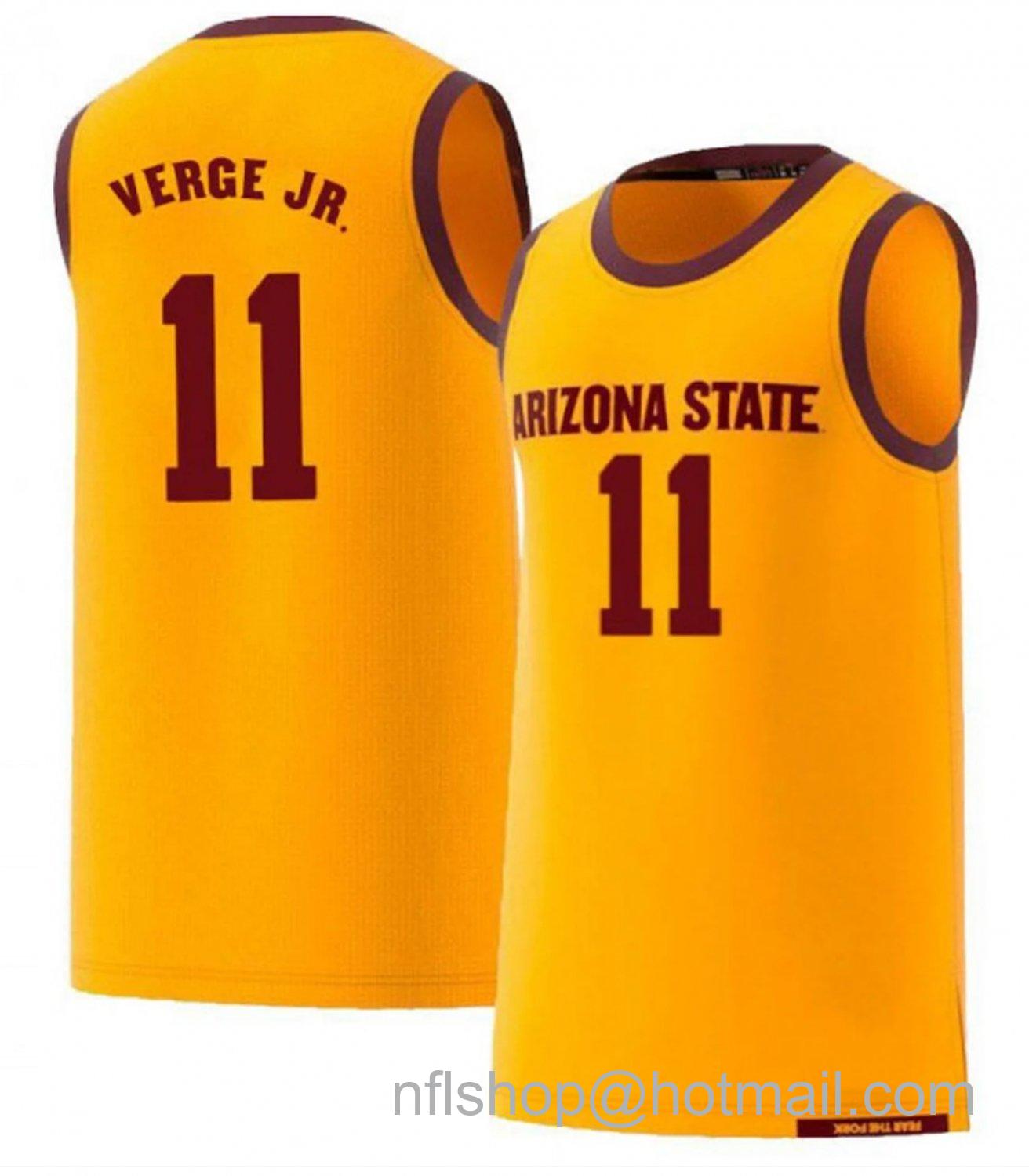 Men's Arizona State Sun Devils Alonzo Verge College Basketball Yellow #11 Stitched Jersey