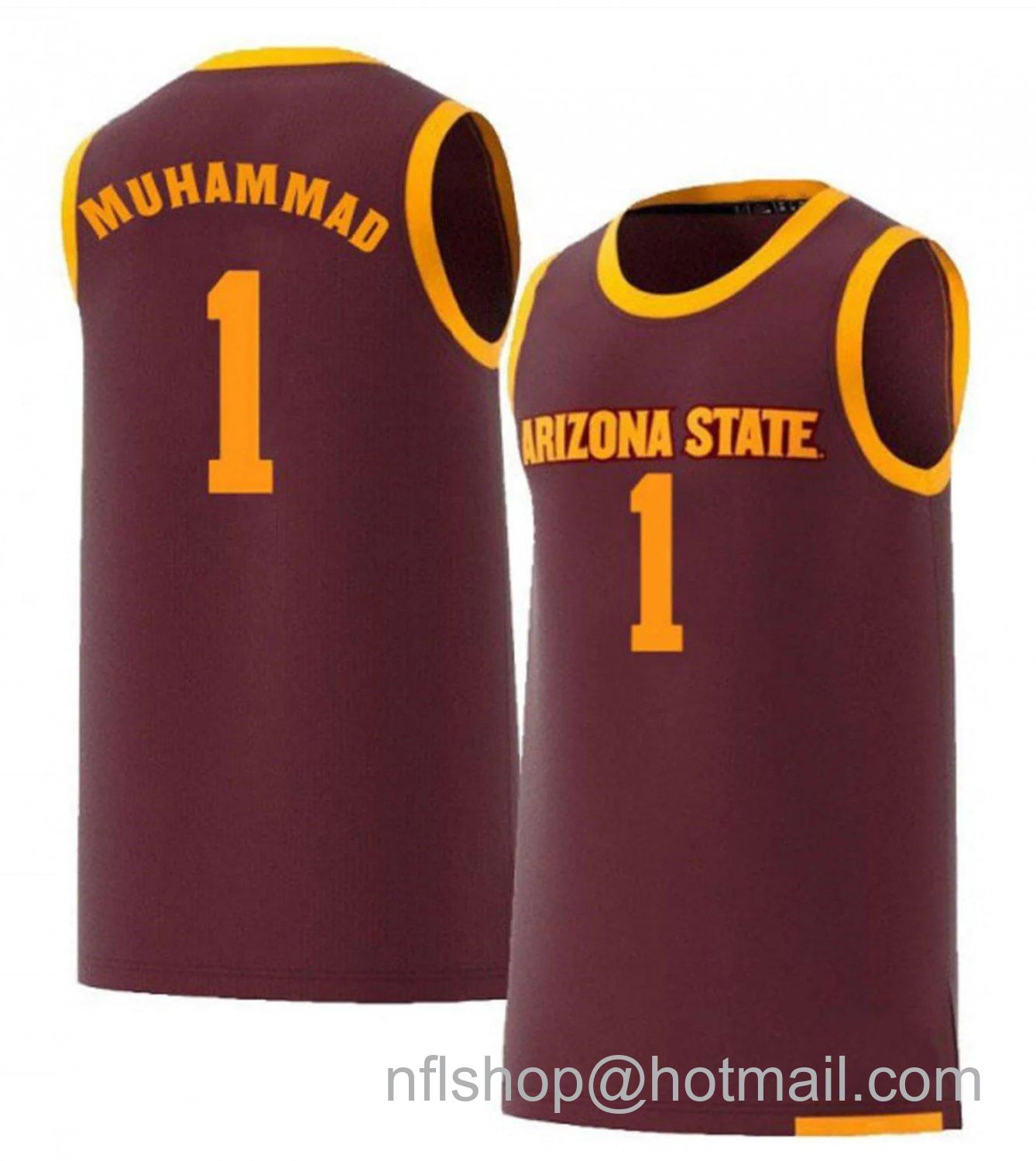 Men's Arizona State Sun Devils Luther Muhammad College Basketball Red #1 Stitched Jersey