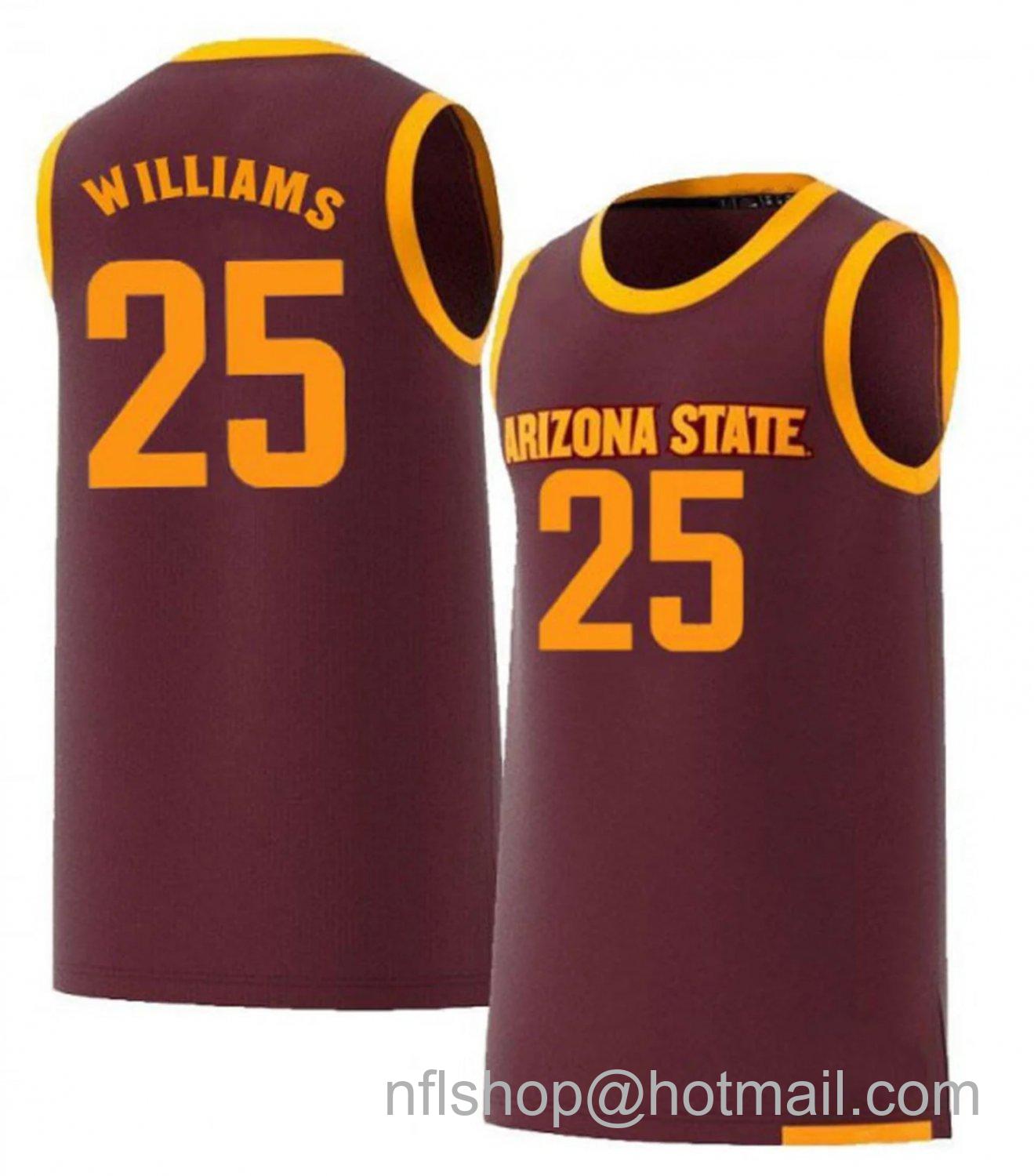 Men's Arizona State Sun Devils Jordan Williams College Basketball Red #25 Stitched Jersey