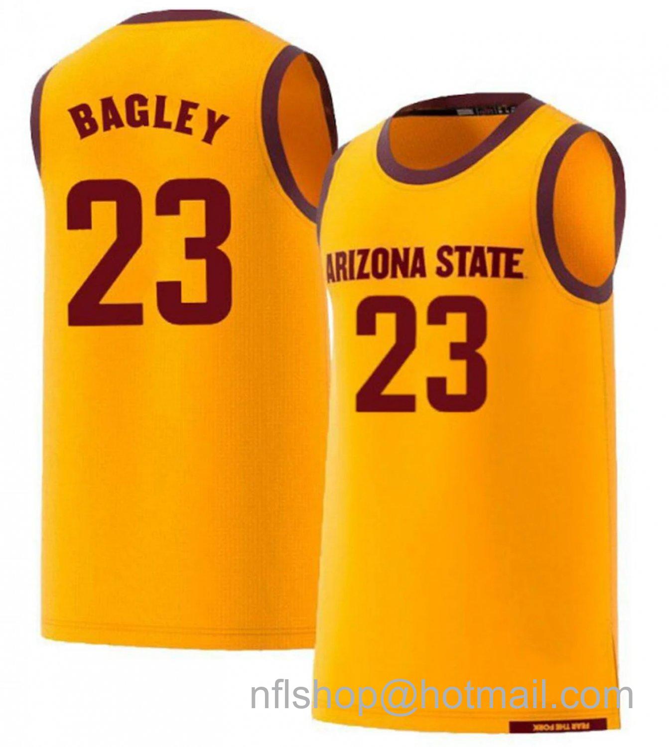 Men's Arizona State Sun Devils Marcus Bagley College Basketball Yellow #23 Stitched Jersey