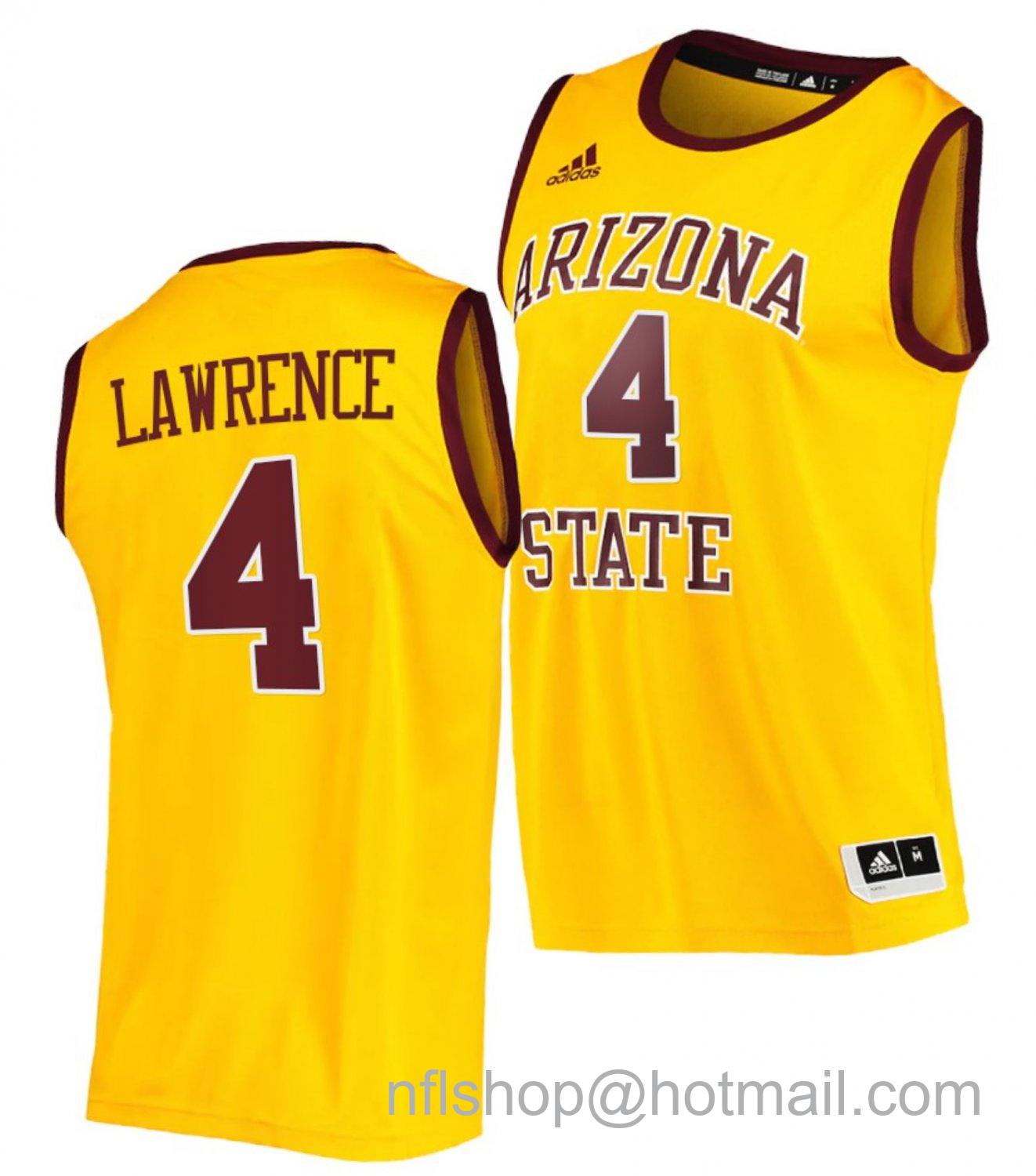 Men's Arizona State Sun Devils Kimani Lawrence College Basketball Gold #4 Stitched Jersey