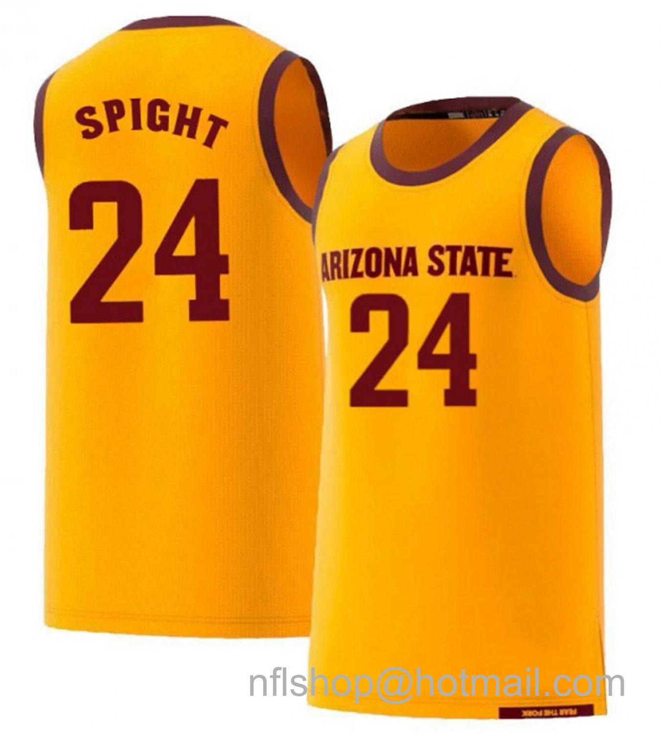 Men's Arizona State Sun Devils Andre Spight College Basketball Yellow #24 Stitched Jersey