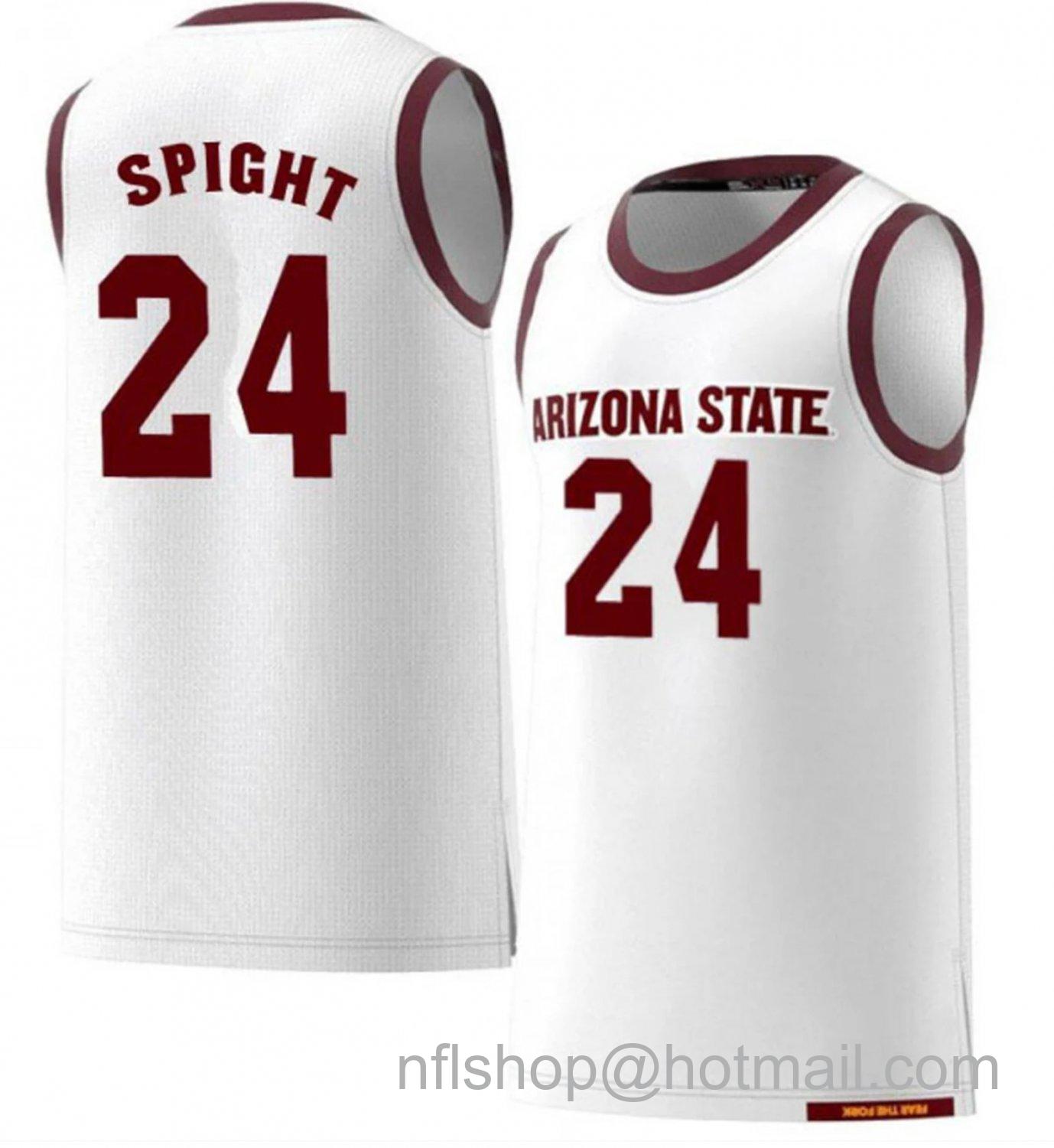 Men's Arizona State Sun Devils Andre Spight College Basketball White #24 Stitched Jersey