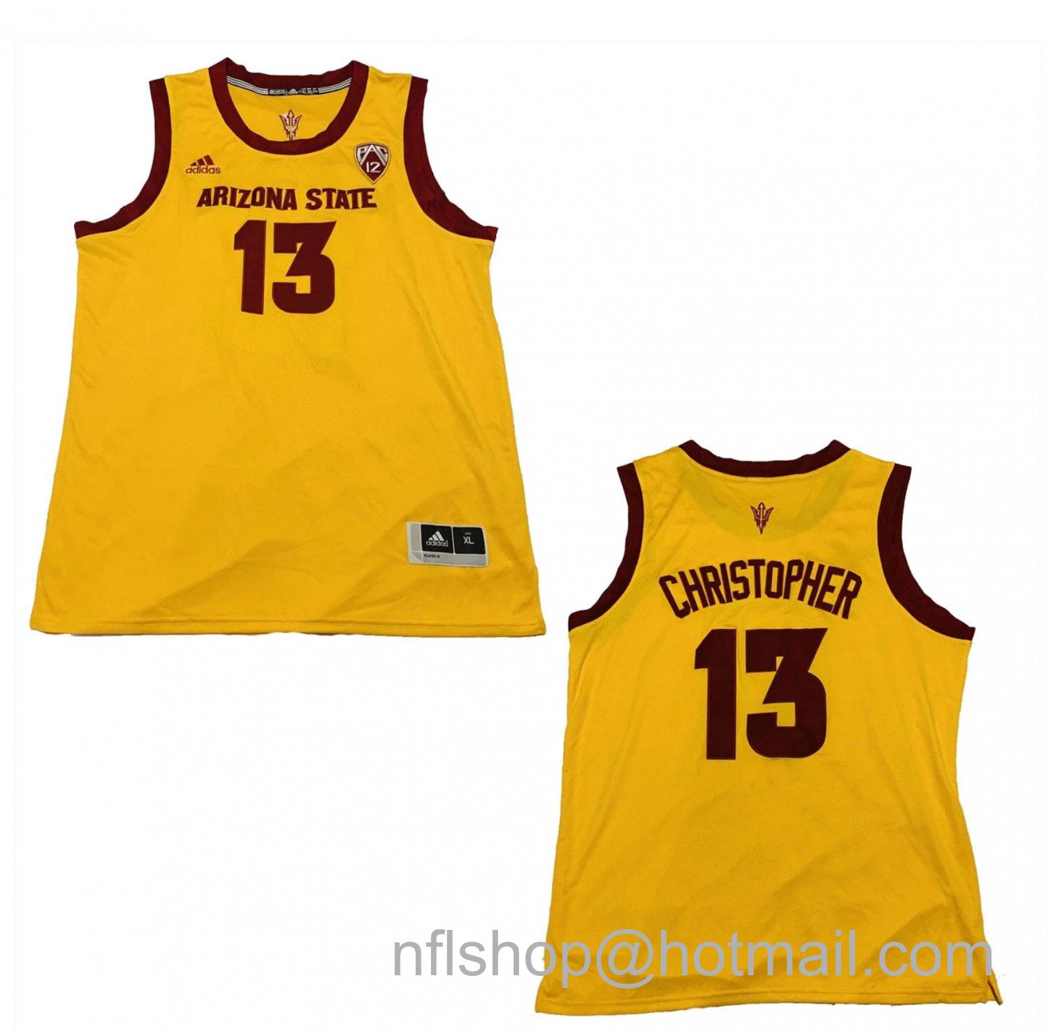 Men's Arizona State Sun Devils Josh Christopher College Basketball Yellow #13 Stitched Jersey