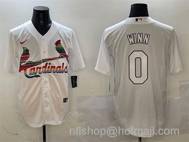 Men's St. Louis Cardinals #0 Masyn Winn White Cool Base Stitched Baseball Jersey