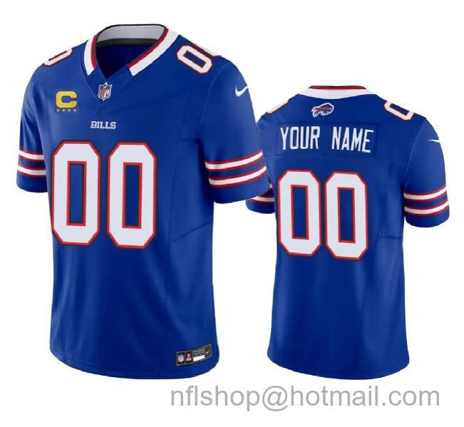 Men's Buffalo Bills Active Player Custom Blue 2023 F.U.S.E. With 4-Star C Patch Vapor Untouchable Limited Stitched Football Jersey