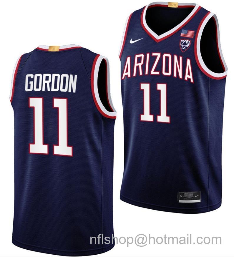 Men's Arizona Wildcats Aaron Gordon College Basketball Navy #11 Stitched Jersey