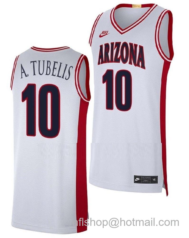 Men's Arizona Wildcats Azuolas Tubelis College Basketball Maui Invitational Champs White #10 Stitched Jersey