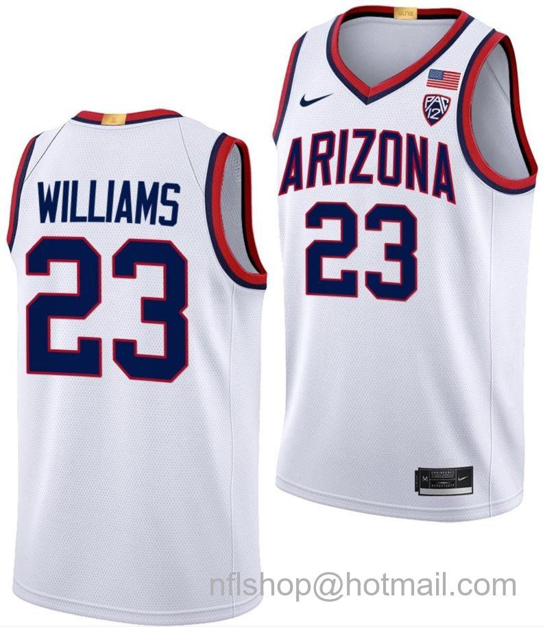 Men's Arizona Wildcats Derrick Williams College Basketball Limited White #23 Stitched Jersey