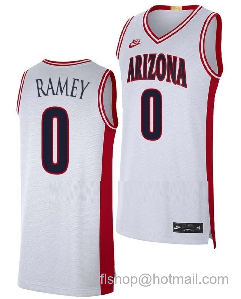 Men's Arizona Wildcats Courtney Ramey College Basketball Maui Invitational Champs White #0 Stitched Jersey