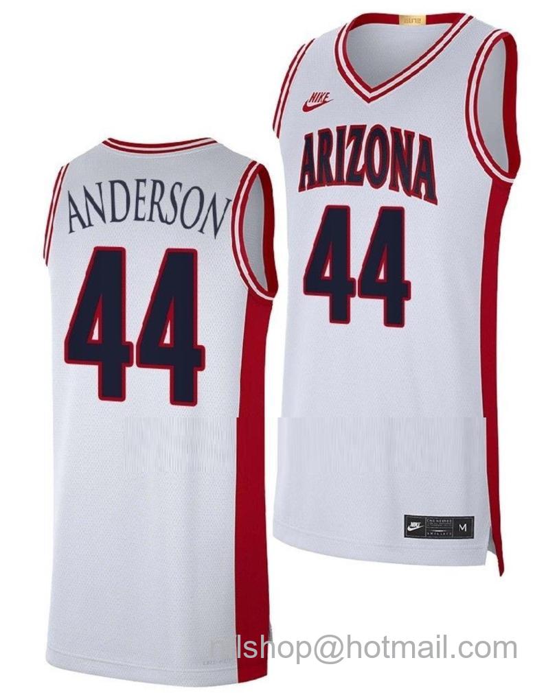 Men's Arizona Wildcats Dylan Anderson College Basketball Maui Invitational Champs White #44 Stitched Jersey