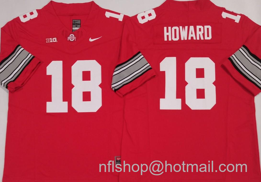 Men's Ohio State Buckeyes #18 Will Howard Red 2025 F.U.S.E. Limited Stitched Jersey