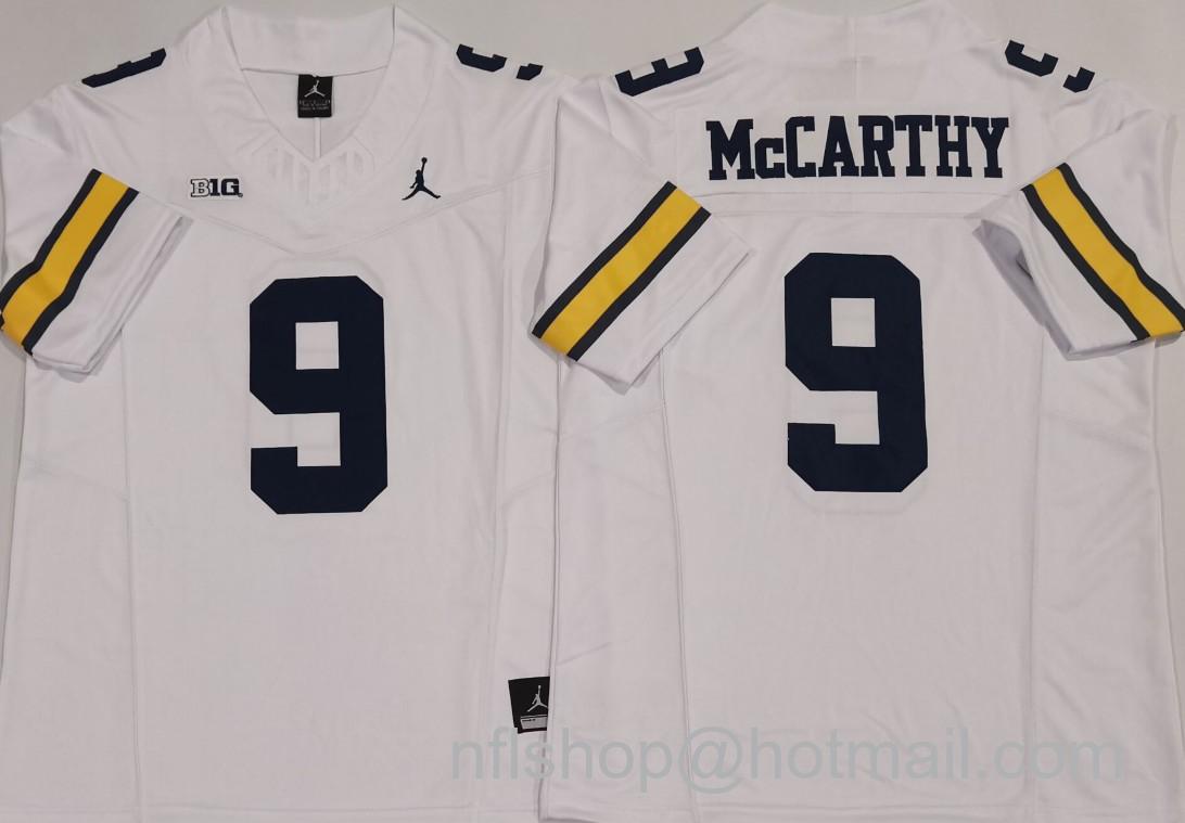 Men's Michigan Wolverines #9 J.J. McCarthy White 2024 F.U.S.E. Stitched Jersey