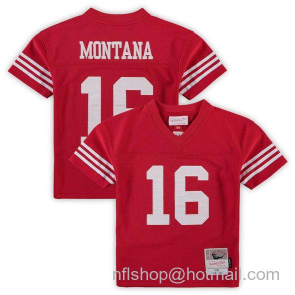 Toddlers San Francisco 49ers #16 Joe Montana Red 1990 Limited Stitched Football Jersey