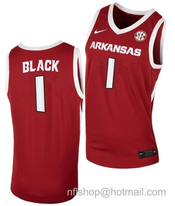 Men's Arkansas Razorbacks Anthony Black College Basketball Cardinal #1 Stitched Jersey