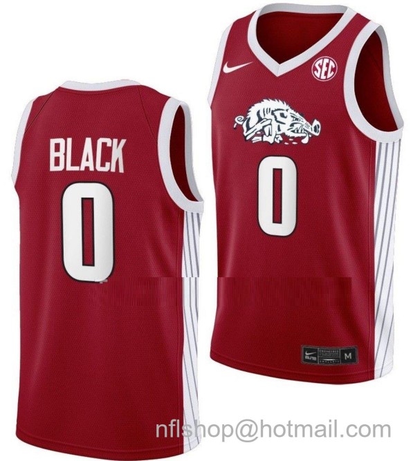 Men's Arkansas Razorbacks Anthony Black College Basketball Road Red #0 Stitched Jersey