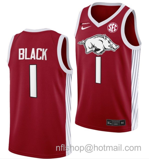 Men's Arkansas Razorbacks Anthony Black College Basketball Five-Star Red #1 Stitched Jersey