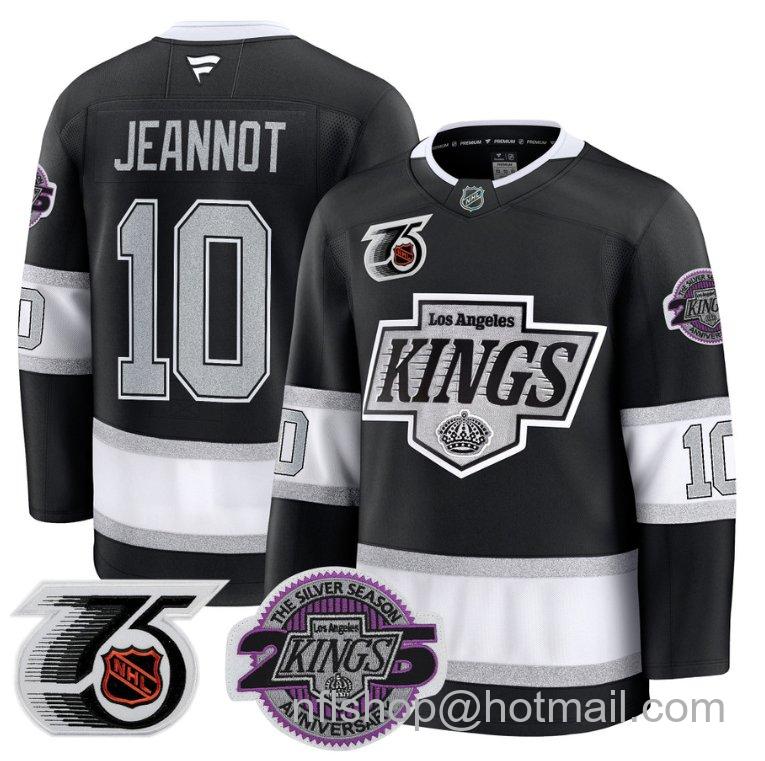 Men's Los Angeles Kings Tanner Jeannot 10 91-92 75th 25th Anniversary Black Stitched Jersey