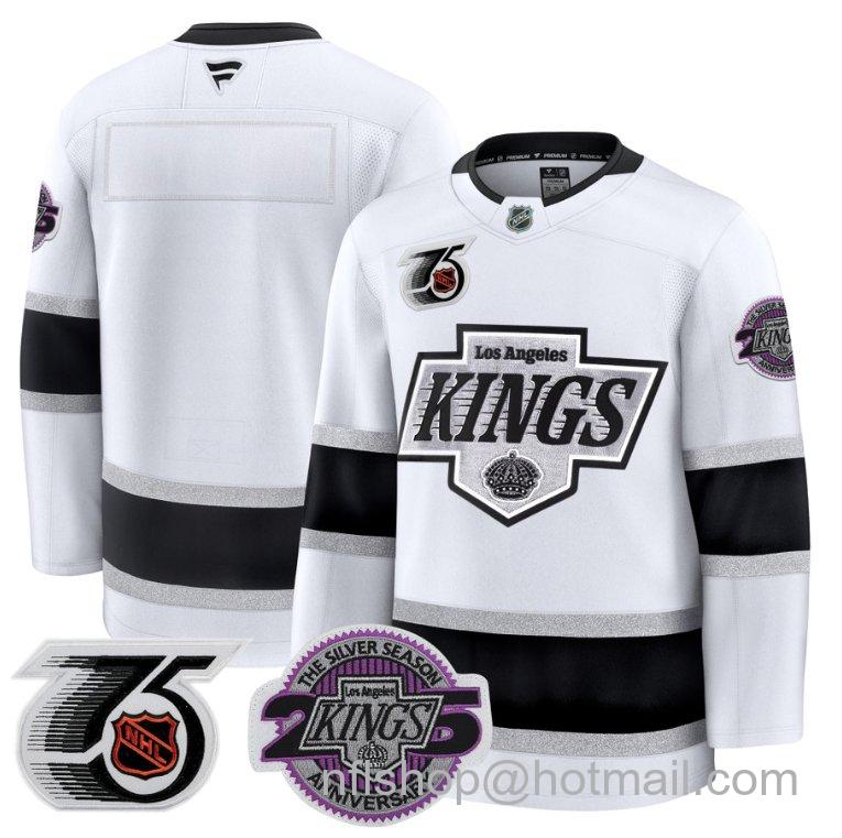 Men's Los Angeles Kings Blank 91-92 75th 25th Anniversary Stitched White Stitched Jersey